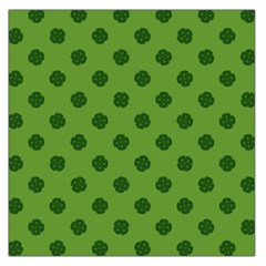 Green Four Leaf Clover Pattern Large Satin Scarf (Square)