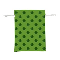 Green Four Leaf Clover Pattern Lightweight Drawstring Pouch (S)