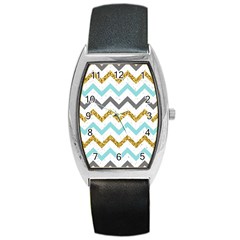 Chevron  Barrel Style Metal Watch by Sobalvarro