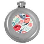 Floral  Round Hip Flask (5 oz) Front