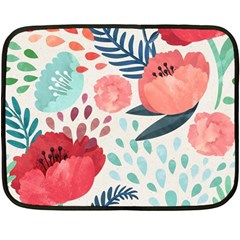 Floral  Double Sided Fleece Blanket (mini)  by Sobalvarro