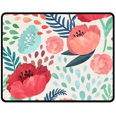 Floral  Double Sided Fleece Blanket (medium)  by Sobalvarro