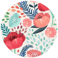 Floral  Wooden Puzzle Round by Sobalvarro