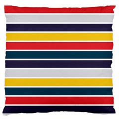 Horizontal Colored Stripes Large Cushion Case (two Sides) by tmsartbazaar