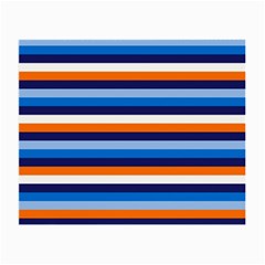 Ocean Blue Stripes Small Glasses Cloth (2 Sides) by tmsartbazaar