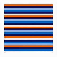 Ocean Blue Stripes Medium Glasses Cloth (2 Sides) by tmsartbazaar
