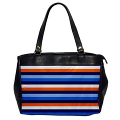Ocean Blue Stripes Oversize Office Handbag by tmsartbazaar