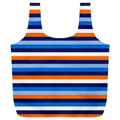 Ocean Blue Stripes Full Print Recycle Bag (xxl) by tmsartbazaar