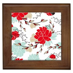 Floral Pattern  Framed Tile by Sobalvarro