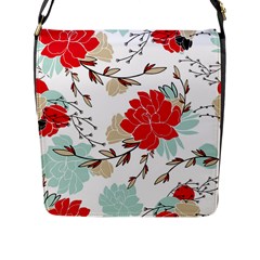 Floral Pattern  Flap Closure Messenger Bag (l) by Sobalvarro