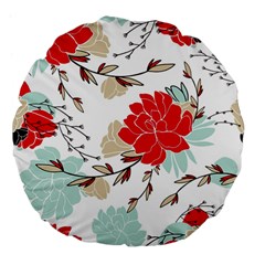 Floral Pattern  Large 18  Premium Flano Round Cushions