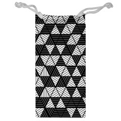 Black And White Triangles Pattern Jewelry Bag