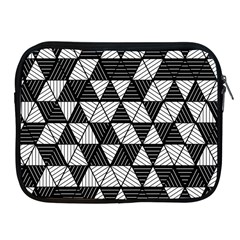 Black And White Triangles Pattern Apple Ipad 2/3/4 Zipper Cases by SpinnyChairDesigns