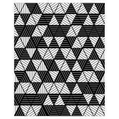 Black And White Triangles Pattern Drawstring Bag (small) by SpinnyChairDesigns