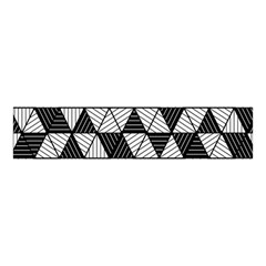 Black And White Triangles Pattern Velvet Scrunchie by SpinnyChairDesigns