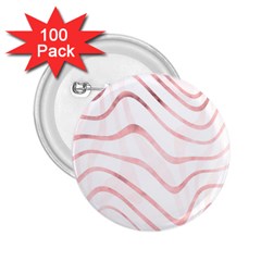 Pink Abstract Stripes on White 2.25  Buttons (100 pack) 