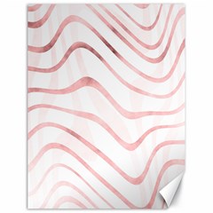 Pink Abstract Stripes on White Canvas 18  x 24 