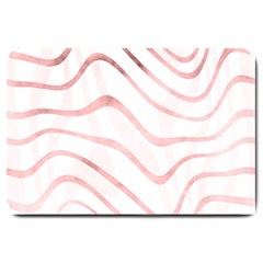 Pink Abstract Stripes On White Large Doormat  by SpinnyChairDesigns