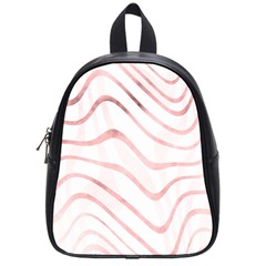 Pink Abstract Stripes on White School Bag (Small)