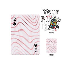 Pink Abstract Stripes on White Playing Cards 54 Designs (Mini)