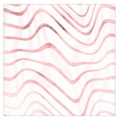 Pink Abstract Stripes on White Large Satin Scarf (Square)