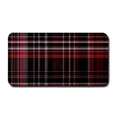 Red Black White Plaid Stripes Medium Bar Mats by SpinnyChairDesigns