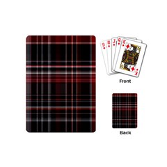 Red Black White Plaid Stripes Playing Cards Single Design (mini) by SpinnyChairDesigns