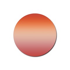 Vermilion Coral Sunset Gradient Ombre Rubber Coaster (round)  by SpinnyChairDesigns