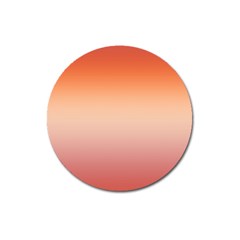 Vermilion Coral Sunset Gradient Ombre Magnet 3  (round) by SpinnyChairDesigns