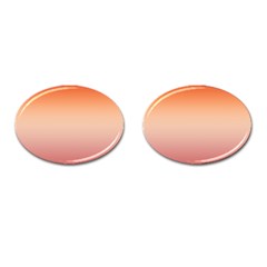 Vermilion Coral Sunset Gradient Ombre Cufflinks (Oval)