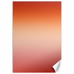 Vermilion Coral Sunset Gradient Ombre Canvas 12  X 18  by SpinnyChairDesigns