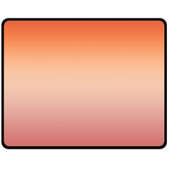 Vermilion Coral Sunset Gradient Ombre Double Sided Fleece Blanket (medium)  by SpinnyChairDesigns