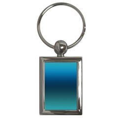 Blue Teal Green Gradient Ombre Colors Key Chain (rectangle) by SpinnyChairDesigns