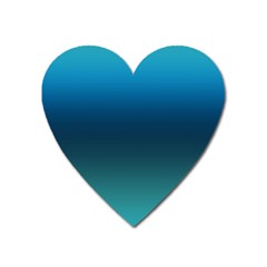 Blue Teal Green Gradient Ombre Colors Heart Magnet by SpinnyChairDesigns