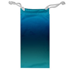 Blue Teal Green Gradient Ombre Colors Jewelry Bag by SpinnyChairDesigns