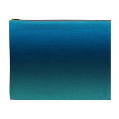 Blue Teal Green Gradient Ombre Colors Cosmetic Bag (xl) by SpinnyChairDesigns