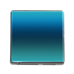 Blue Teal Green Gradient Ombre Colors Memory Card Reader (square 5 Slot) by SpinnyChairDesigns