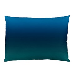 Blue Teal Green Gradient Ombre Colors Pillow Case (two Sides) by SpinnyChairDesigns