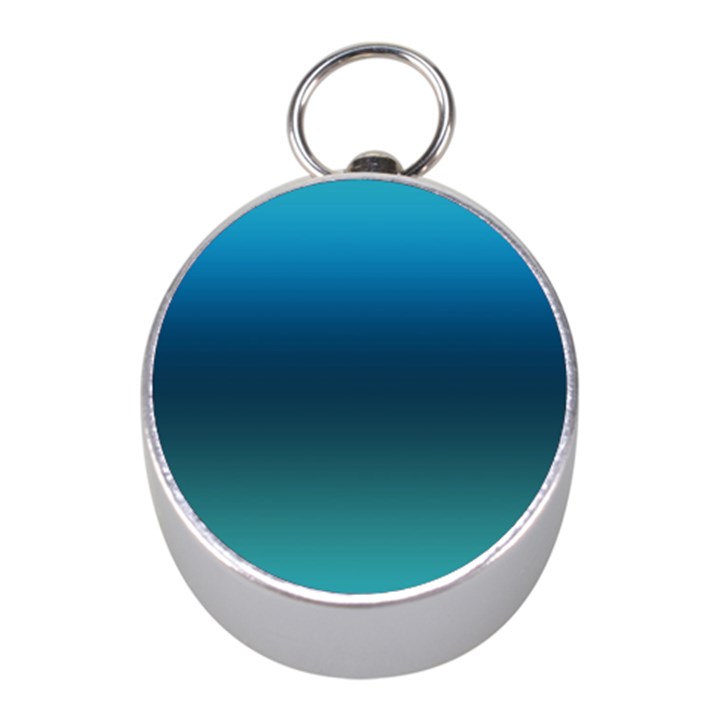 Blue Teal Green Gradient Ombre Colors Mini Silver Compasses