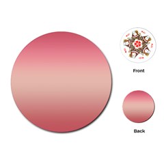 Pink Blush Gradient Ombre Colors Playing Cards Single Design (round) by SpinnyChairDesigns