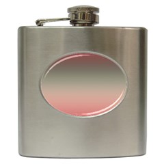 Tea Rose And Sage Gradient Ombre Colors Hip Flask (6 Oz) by SpinnyChairDesigns