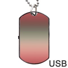 Tea Rose And Sage Gradient Ombre Colors Dog Tag Usb Flash (one Side) by SpinnyChairDesigns