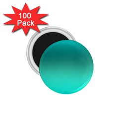 Teal Turquoise Green Gradient Ombre 1 75  Magnets (100 Pack)  by SpinnyChairDesigns