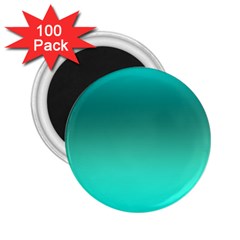 Teal Turquoise Green Gradient Ombre 2 25  Magnets (100 Pack)  by SpinnyChairDesigns