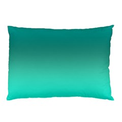 Teal Turquoise Green Gradient Ombre Pillow Case by SpinnyChairDesigns