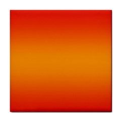 Red Orange Gradient Ombre Colored Tile Coaster by SpinnyChairDesigns