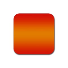 Red Orange Gradient Ombre Colored Rubber Coaster (square)  by SpinnyChairDesigns