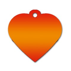 Red Orange Gradient Ombre Colored Dog Tag Heart (one Side) by SpinnyChairDesigns