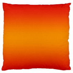 Red Orange Gradient Ombre Colored Large Flano Cushion Case (one Side) by SpinnyChairDesigns