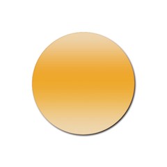 Saffron Yellow And Cream Gradient Ombre Color Rubber Coaster (round)  by SpinnyChairDesigns